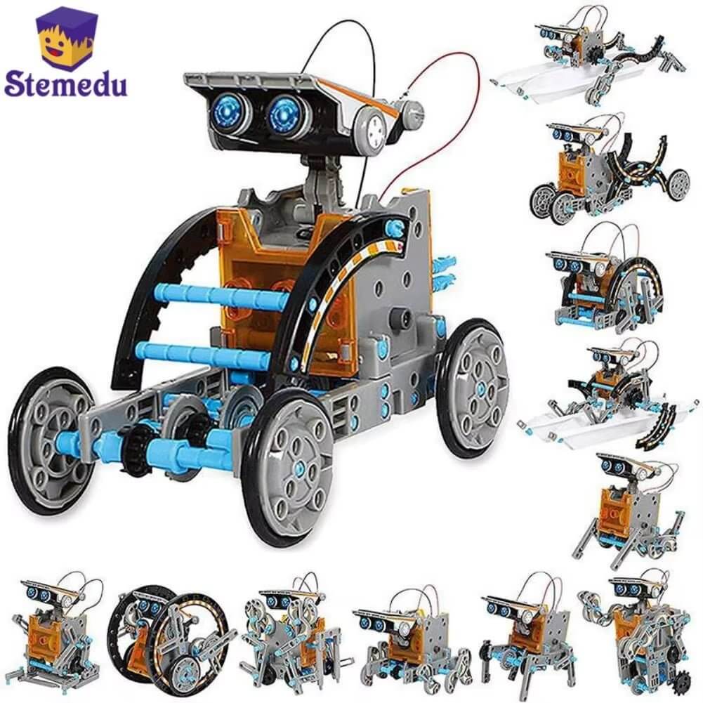 STEM 13 in 1 Solar Powered Robot Science Kit Building Blocks Gift for Kids Electronic DIY Creative Educational Assembly Toys - NovaNest