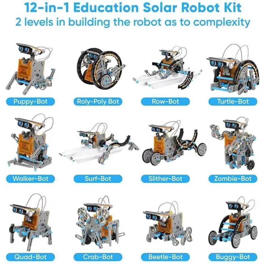 STEM 13 in 1 Solar Powered Robot Science Kit Building Blocks Gift for Kids Electronic DIY Creative Educational Assembly Toys - NovaNest