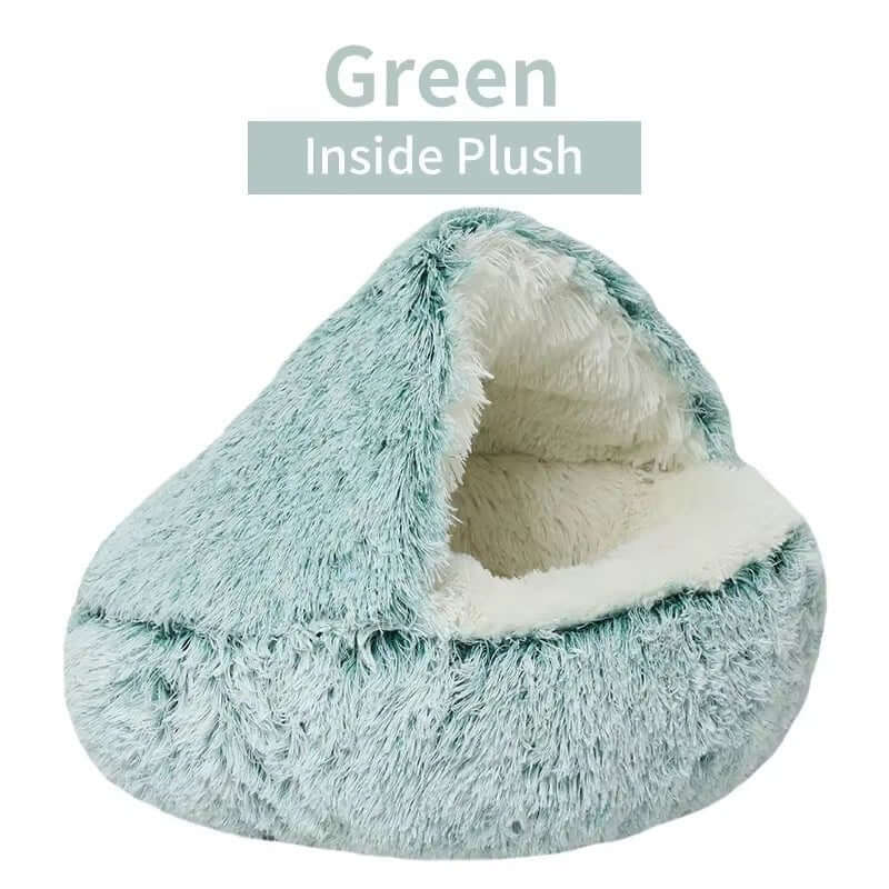 Winter Plush Pet Cat Bed round Cat Cushion Cat House 2 in 1 Warm Cats Basket Pet Sleep Bag Kitten Nest Kennel for Small Dog Cats - NovaNest