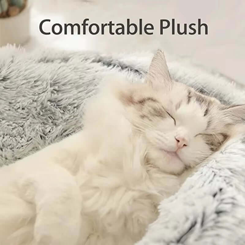 Winter Plush Pet Cat Bed round Cat Cushion Cat House 2 in 1 Warm Cats Basket Pet Sleep Bag Kitten Nest Kennel for Small Dog Cats - NovaNest