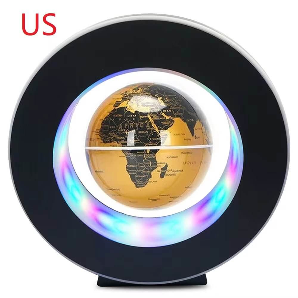 World Map Magnetic Levitation Globe LED Rotating Earth Floating Levitating Lamp O/C Shape Bedside Lights Novelty Birthday Gift - NovaNest