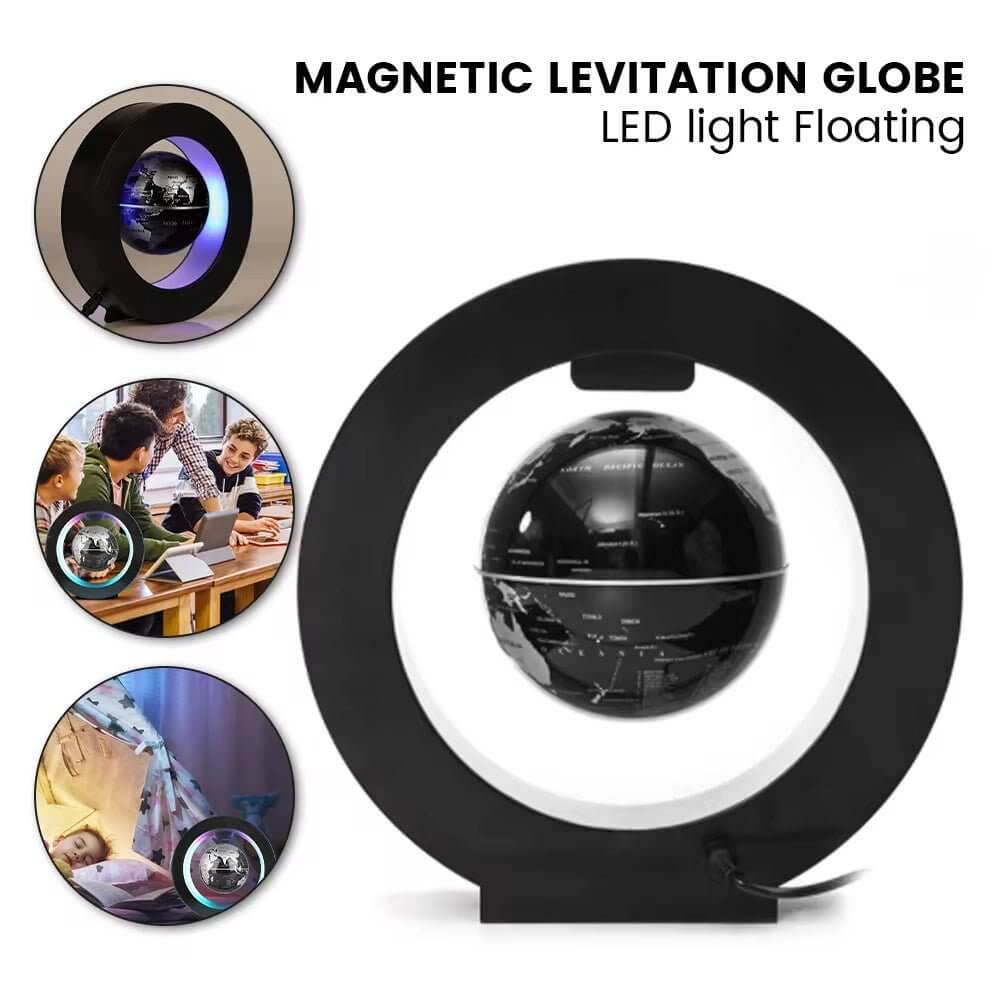 World Map Magnetic Levitation Globe LED Rotating Earth Floating Levitating Lamp O/C Shape Bedside Lights Novelty Birthday Gift - NovaNest