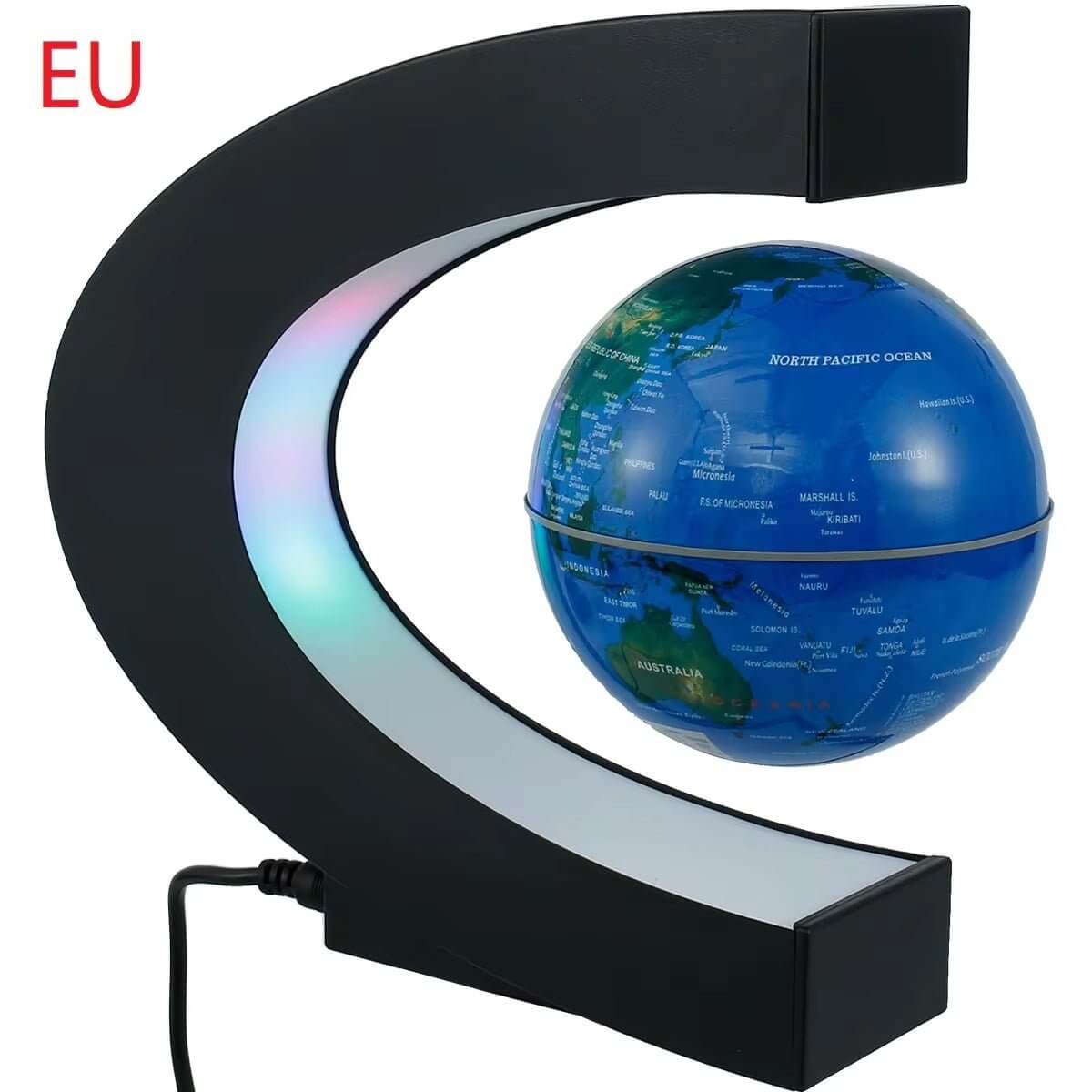 World Map Magnetic Levitation Globe LED Rotating Earth Floating Levitating Lamp O/C Shape Bedside Lights Novelty Birthday Gift - NovaNest