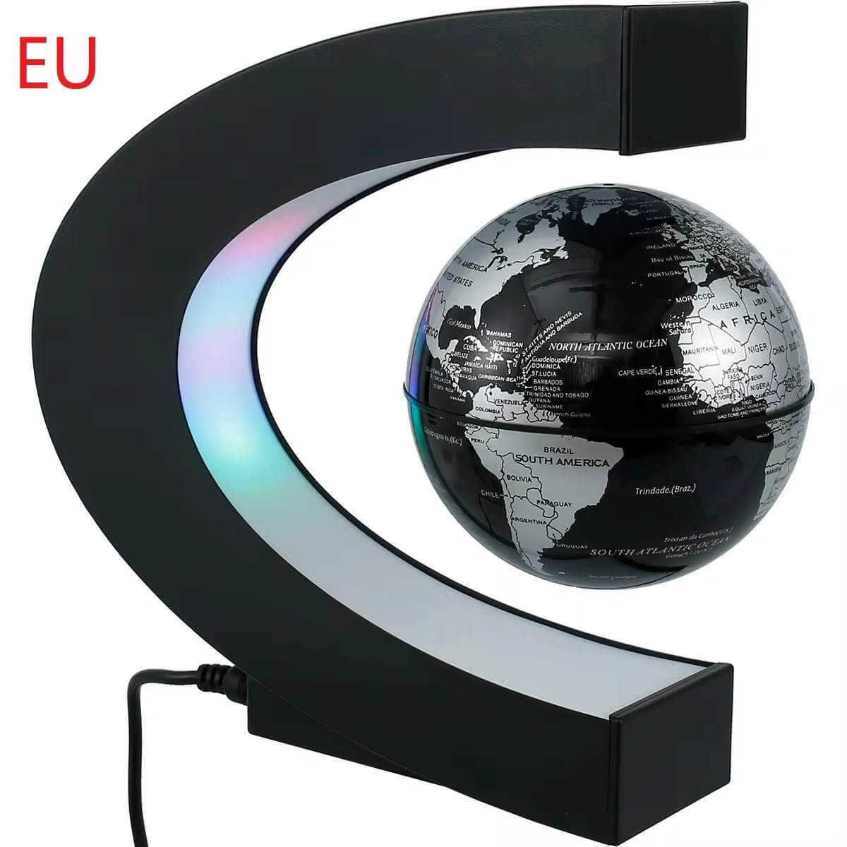 World Map Magnetic Levitation Globe LED Rotating Earth Floating Levitating Lamp O/C Shape Bedside Lights Novelty Birthday Gift - NovaNest