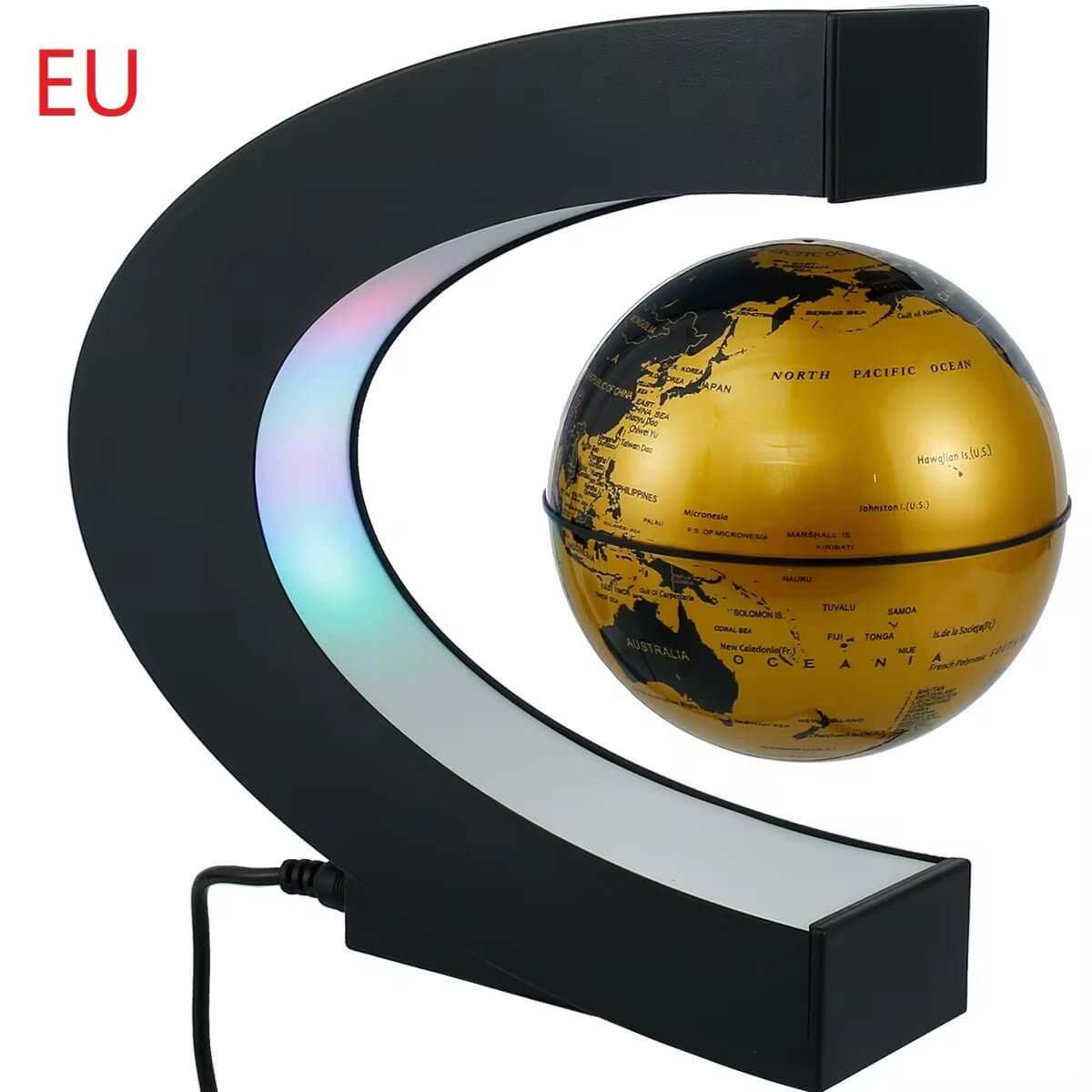 World Map Magnetic Levitation Globe LED Rotating Earth Floating Levitating Lamp O/C Shape Bedside Lights Novelty Birthday Gift - NovaNest