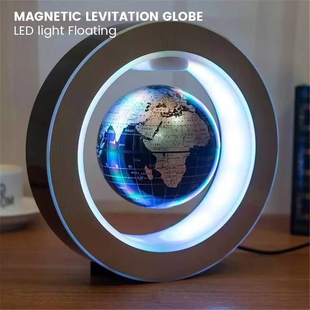 World Map Magnetic Levitation Globe LED Rotating Earth Floating Levitating Lamp O/C Shape Bedside Lights Novelty Birthday Gift - NovaNest