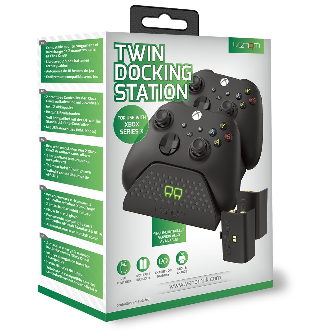 Xbox Series X / S Twin Charging Dock with Rechargeable Battery Packs - Black - NovaNest